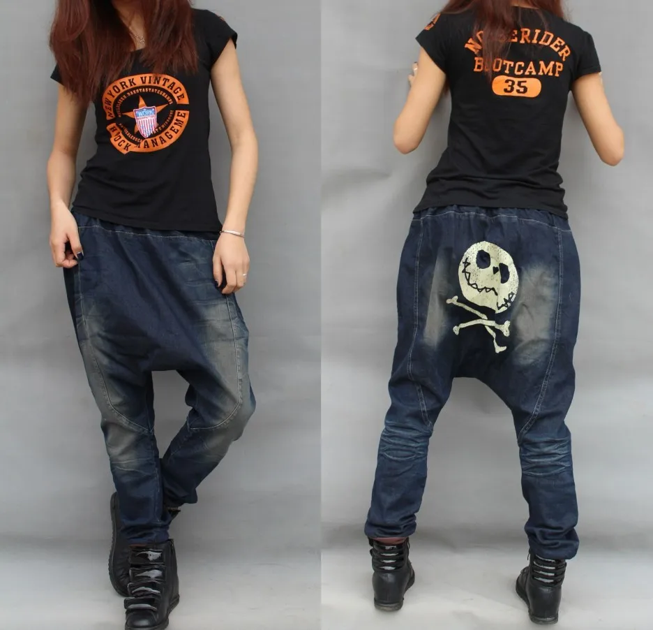 Swagger female wear jeans pants jeans hip hop skateboard Black Eyed