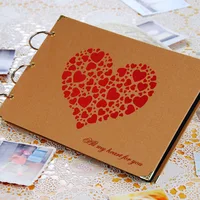 10 дюймов Diy сердце фотоальбом для любителей свадебные фотографии Детские Семья альбом для фотографий записки бумага Polaroid альбомы Sticky подарок