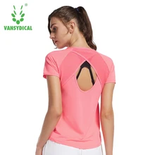 Быстросохнущие тянущиеся облегающие топы для йоги, женские спортивные футболки, майки для спортзала, фитнеса, футболки для йоги, бега, женские спортивные топы, ткань