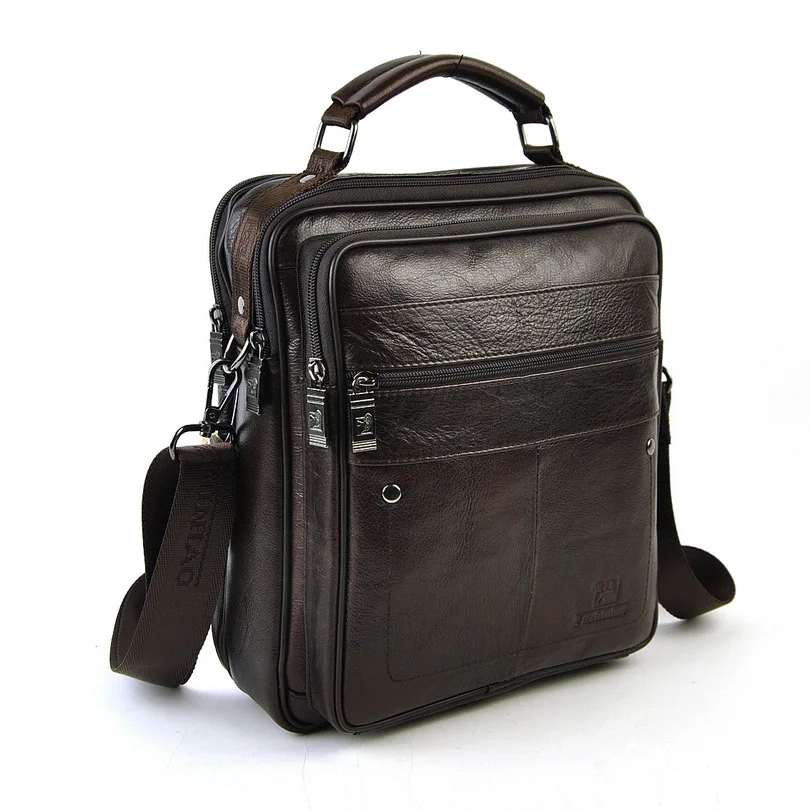 Men Genuine Real Leather Shoulder Bag Classic Retro Messenger Cross