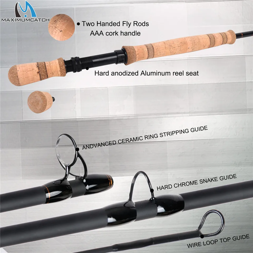 Maximumcatch высококлассный SkyTouch Switch & Spey Fly Удочка 11ft 6 9wт T 30 t + т 40 карбоновое волокно