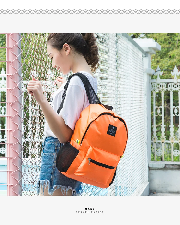 Повседневный модный рюкзак, женские рюкзаки для путешествий и отдыха, школьные сумки для девочек-подростков, Женский нейлоновый водонепроницаемый складной рюкзак 17