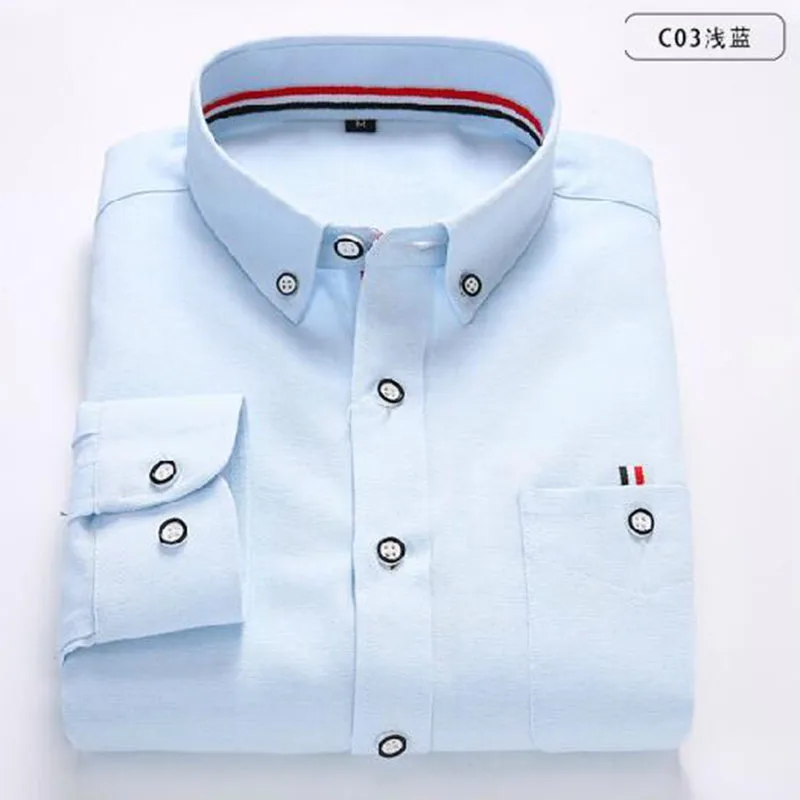 

High Street Men Long Sleeve Buttons Design Shirts,Pure Cotton Oxford Casual Slim Fit Korean Shirts Camisa Chemise Size M-4XL