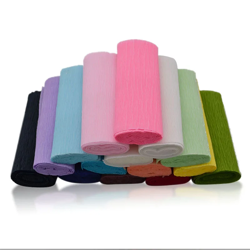 250*15cm 21 Colors Crepe Paper Wedding Flowers Wrapping Paper DIY