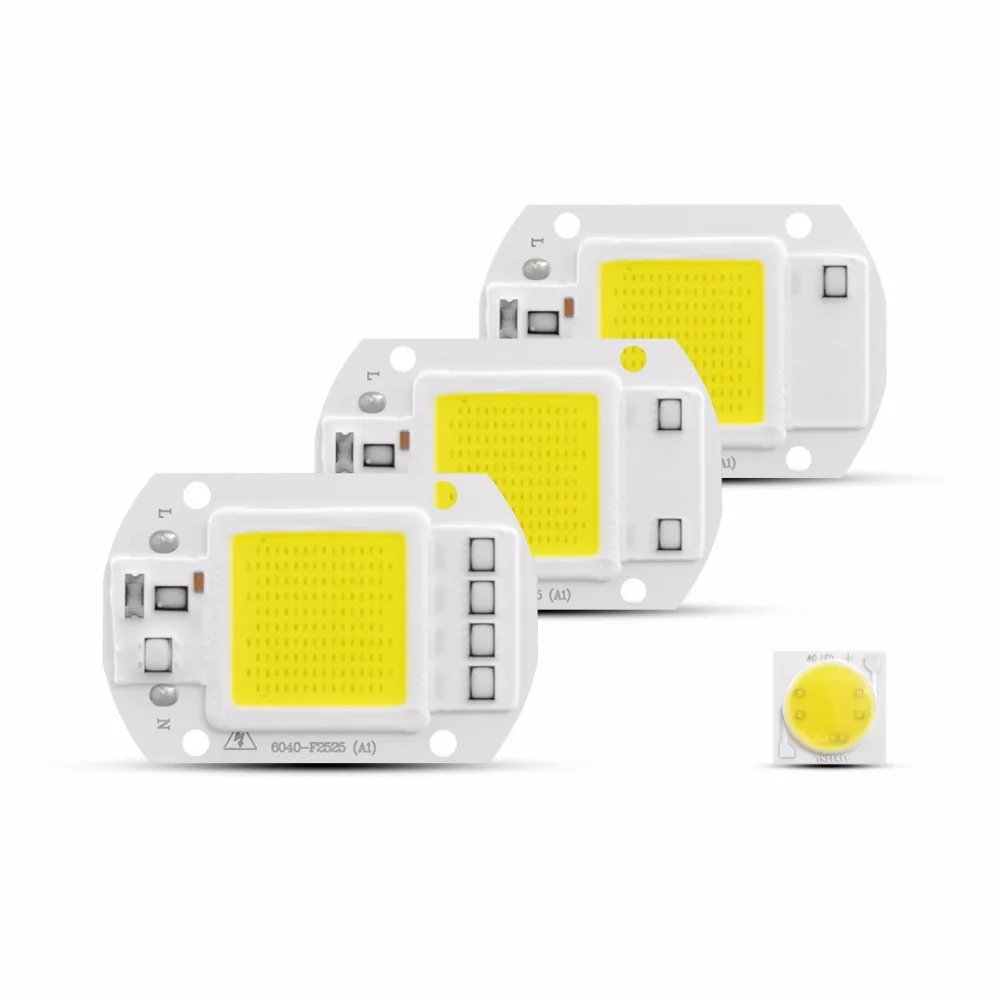 Умный IC светодиодный COB Чип AC 220V 3W 5W 7W 9W 20W 30W 50W Светодиодный светильник крышка