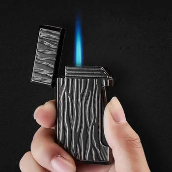 

Fashion Ultra-thin Windproof Straight Lighter High Quality Metal Isqueiro Torch Oil Gas Lighters Men Smoker Business Gifts