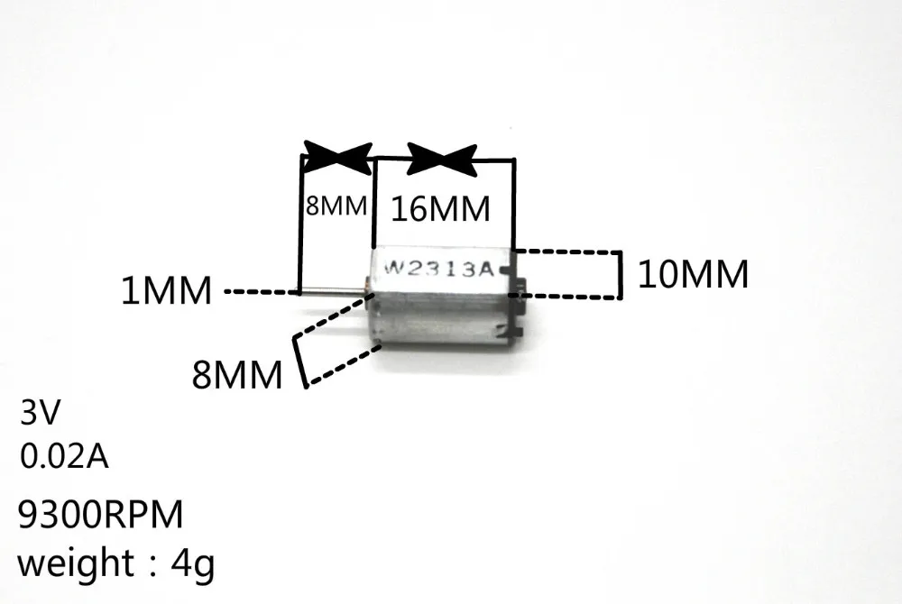 3 шт. M20 двигатель постоянного тока 3 в 9300 об/мин 0,02 А