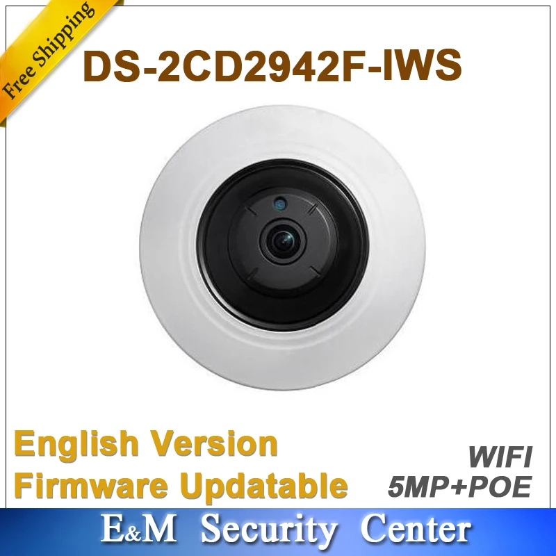 

Original English version DS-2CD2942F-IWS wifi 4MP Compact IP POE IR audio alarm I/O Fisheye Network Camera