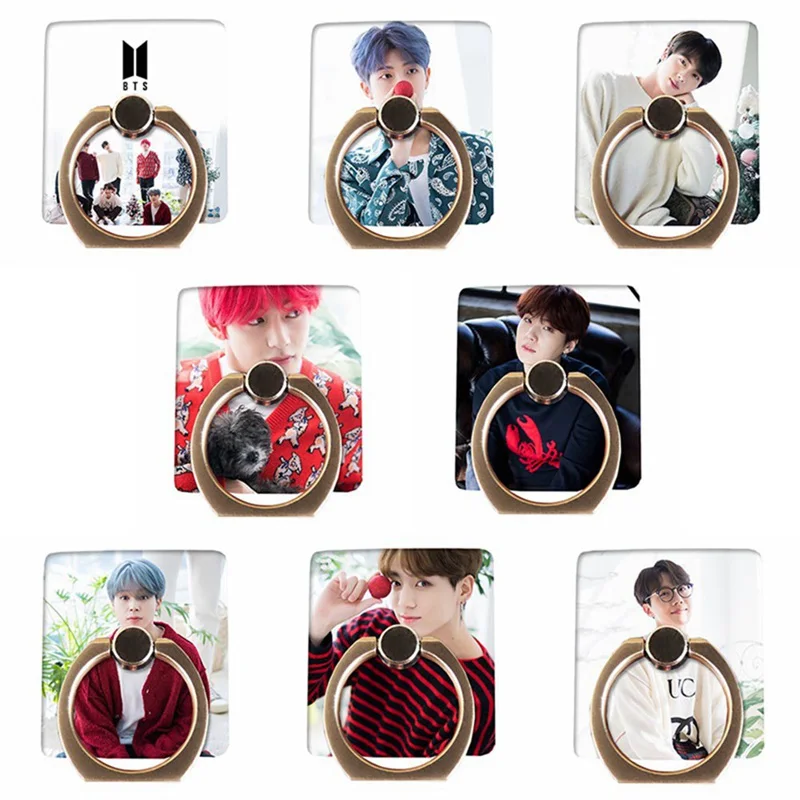 

Rotatable Bangtan Boys Members Phone Stand Holder Jimin Jin RM Jungkook Adjustable Finger Ring Grip Universal