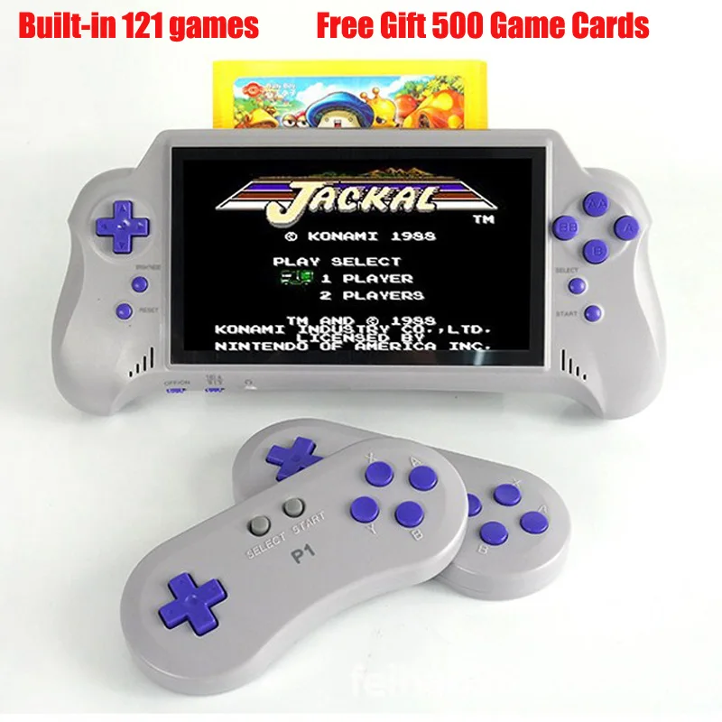 

7 inch Handheld Game Player FC NES 8bit Wireless handle Gift game cards include 500 games Support HDMI TV-OUT Video Game Console