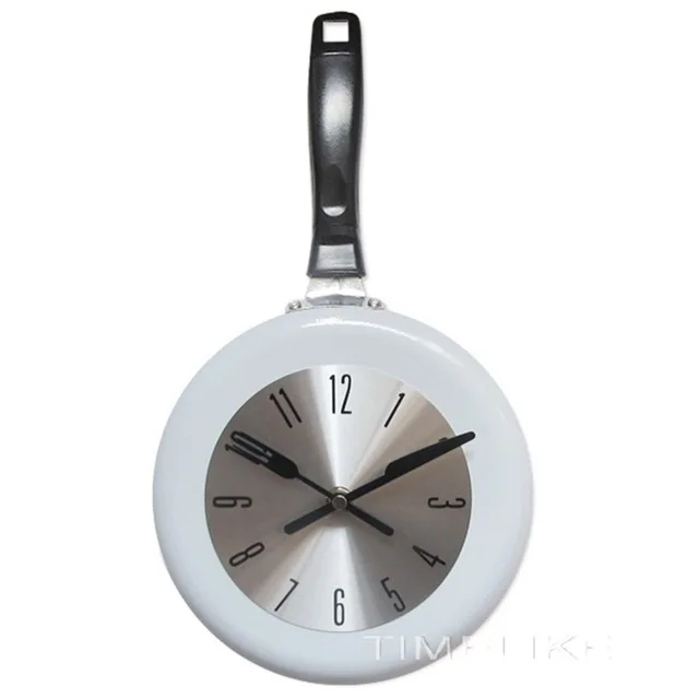 Новое поступление, металлические настенные часы для сковороды, современный стиль, новинка, для кухни, домашнего декора, подарки, 8 ''10'' 12 ''часы - Цвет: Белый