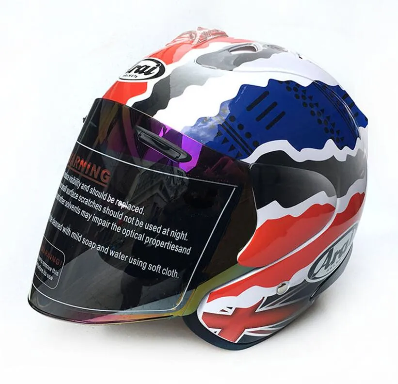 

Free shipping 2018 Arai dual skull motorcycle helmet using capacitive retro motorcycle half-face helmet