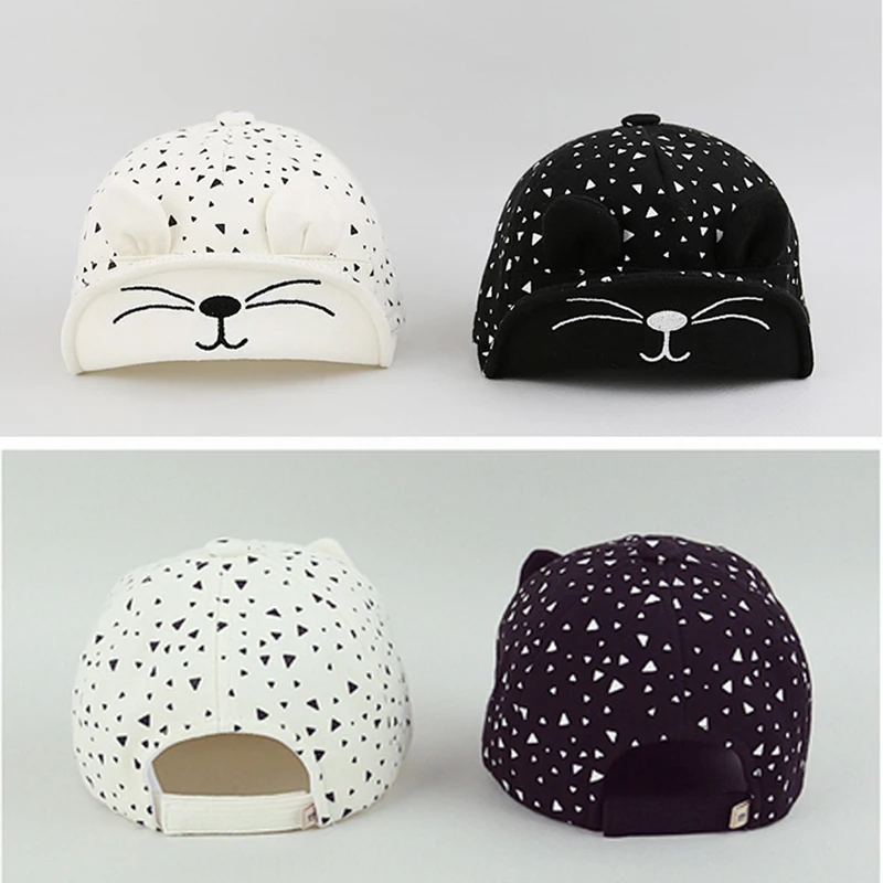 

Cute Cat Ear Hats Children Boys Girls Sun Hats Cotton Baseball Hats Kids Sun Hats Summer Adjustable Caps casquette gorra