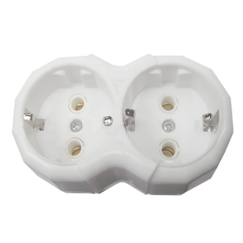 

EU Standard Two-pole 1 to 2 Power Plug Socket 16A 250V Outlet Triple German Standard Adapter Used For Home