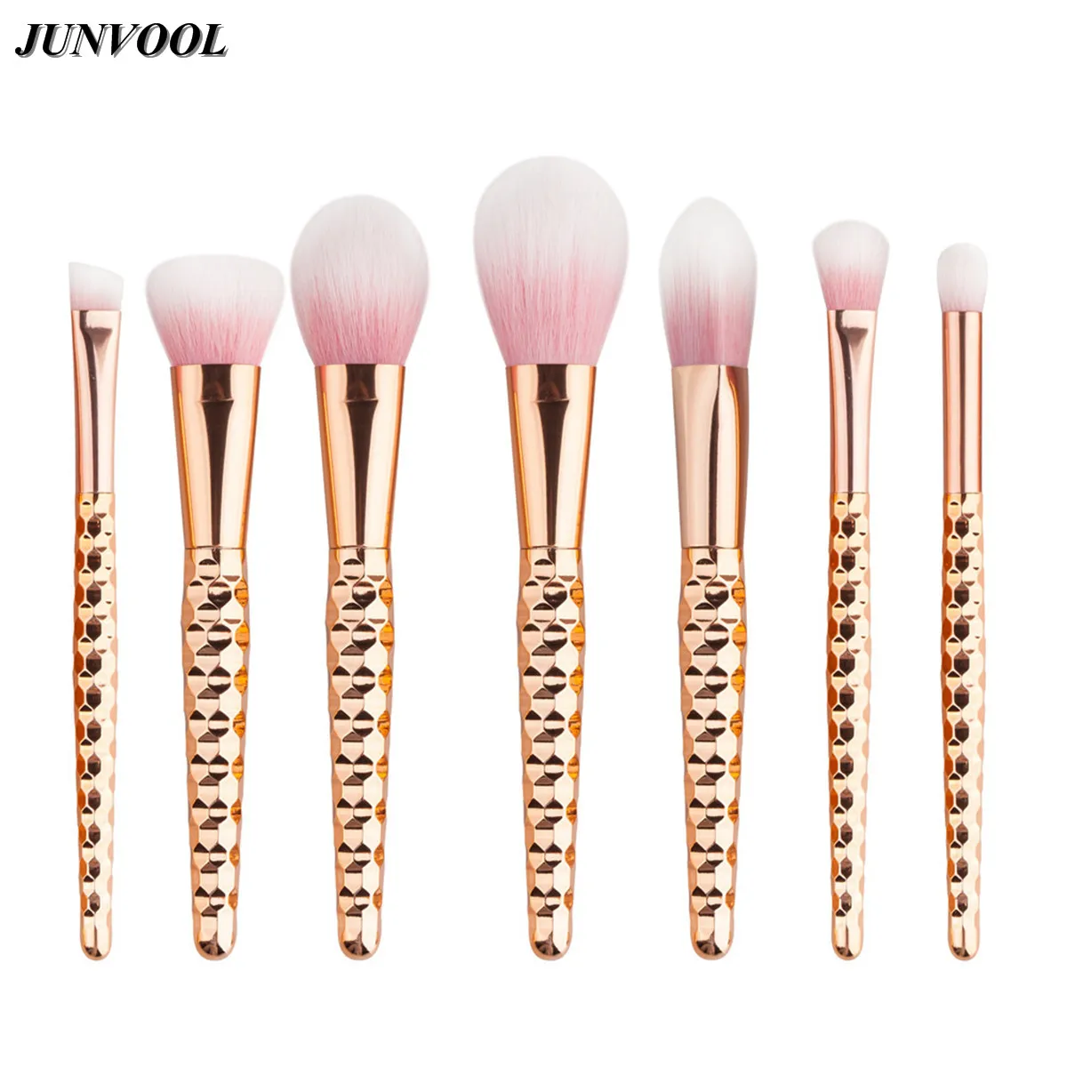 Buy 7Pcs Pink Nylon Hair Makeup Brushes