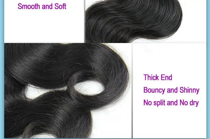 7A Unprocessed Peruvian Virgin Hair Body Wave 3PCS Natural Color Human Hair Weave Remy Virgin Peruvian Hair Weave Bundles (4)