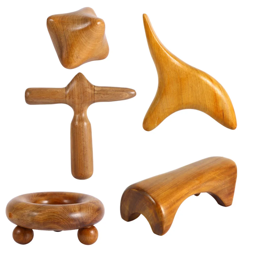 

Traditional 5Styles Vietnam Fragrant Wood Body Foot Reflexology Acupuncture Thai Massage Roller Therapy Brown Makeup Tools