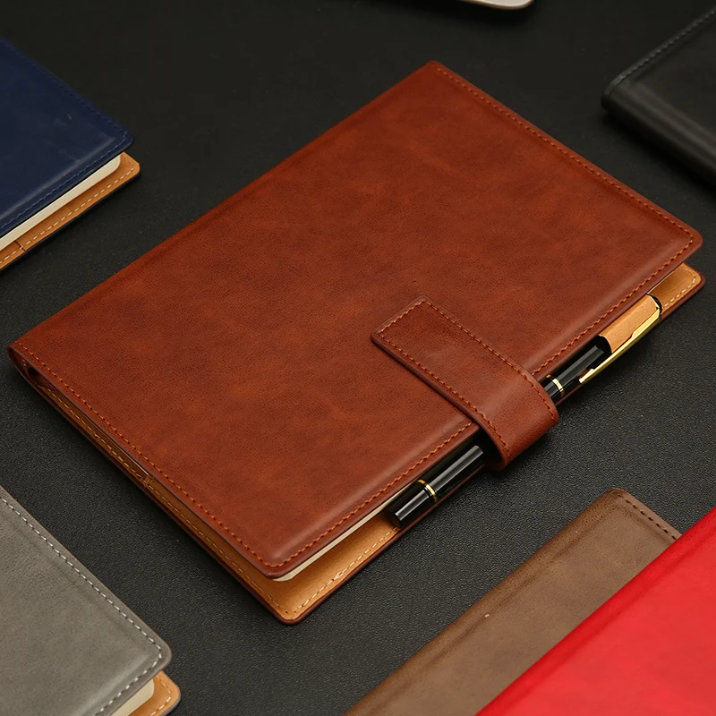 RuiZe A5 leather notebook agenda 2019 office note book cover daily