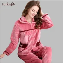 Осень-зима, модная Пижама высокого качества, утолщенная фланелевая теплая Домашняя одежда размера плюс, Женская пижама, пижамный комплект, одежда для сна