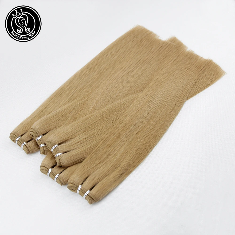 Fairy Remy Hair 22 pulgadas Real europeo pelo humano recto paquetes 100 g/pc trama Color marrón oscuro cabello humano Remy teje