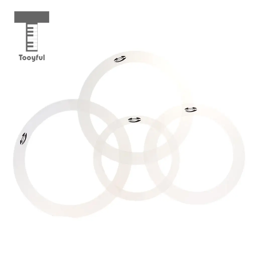Tooyful 1 Pack/4pcs Drum Muffler Dampening Rings Bass Drum Tone Control Ring Eliminate Overtone for Drum Player Percussion Parts
