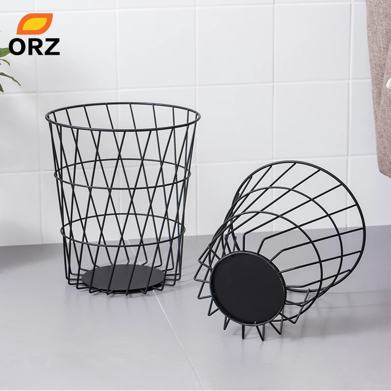 ORZ مجموعة من 2 المعادن سلة التخزين سلة مهملات ورقة سلة نوم مكتب حاوية القمامة أشتات منظم المنزل Dedor لعبة صندوق تخزين