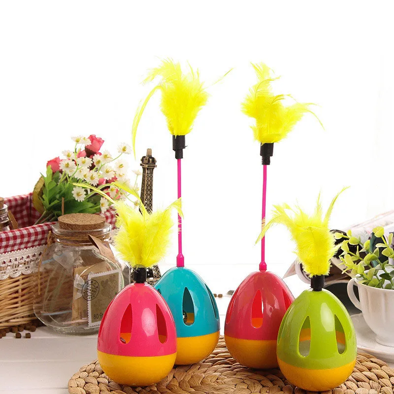 

Hot Sale Cat Toys Hands Free Does Not Pour Feather With Small Bell, Interactive Feather Ball Toy, Kitten Funny Playing Supplies