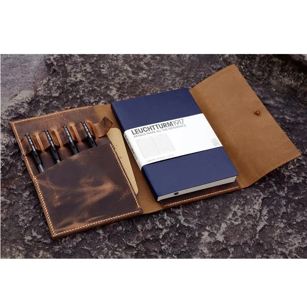 Персонализированный кожаный чехол Обложка для A5 Bullet Journal рустикальная из