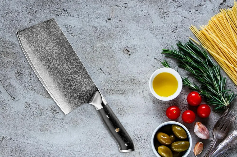 XITUO набор кухонных ножей из дамасской стали santoku, острый нож для мяса, филе, фруктов, овощей, кухонная утварь, черный, Новинка