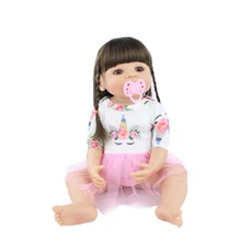 55cm Full Silicone Reborn Baby Doll Toy For Girl Newborn Princess Toddler Alive Babies Bebe Classic Boneca Bathe Toy Child Gift