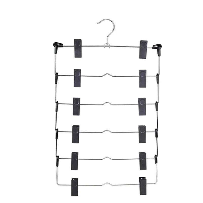 

Metal Hangers Folding Multi-functional Multi-layer Hangers Pants Clip Space Storage Consolidation Hanging Skirt Hanger Rack