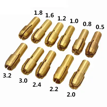 

11Pcs Drill Chuck Mini Drill Brass Collet Chuck Accessories for Dremel Rotary Power Tools Mini Drill Chucks Brass Dremel Collet