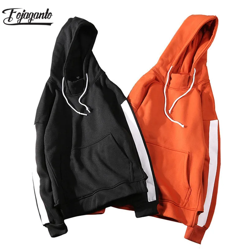

FOJAGANTO Brand New Men Hoodies Autumn Personality Street Style Sweatshirt Solid Color Men's Hoodie Fashion Pullover