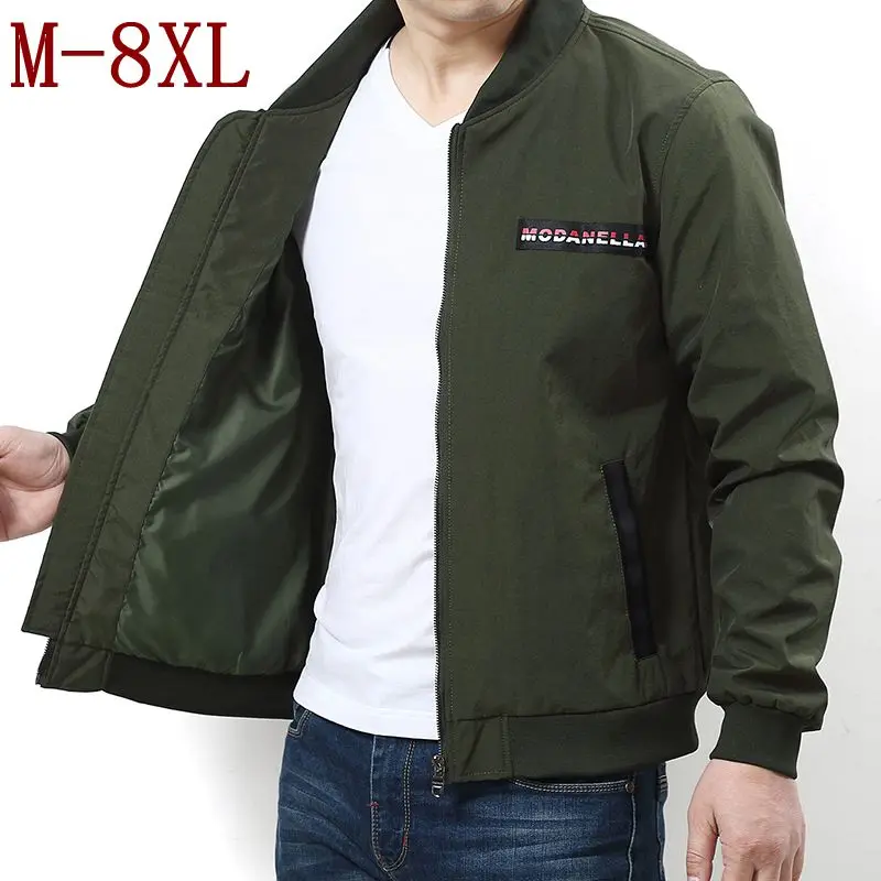 

10XL 8XL 6XL 2018 New Casual Jackets Men Stand Collar Mens Bomber Jacket Fashion Men's Casual Zipper Coats jaqueta masculina