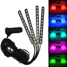 5 Colori Atmosfera Luci 12 V 12 LED Auto per Interni Piede Lampada Atmosfera LED Strisce di Luce Al Neon Lampada Sigaretta più leggero