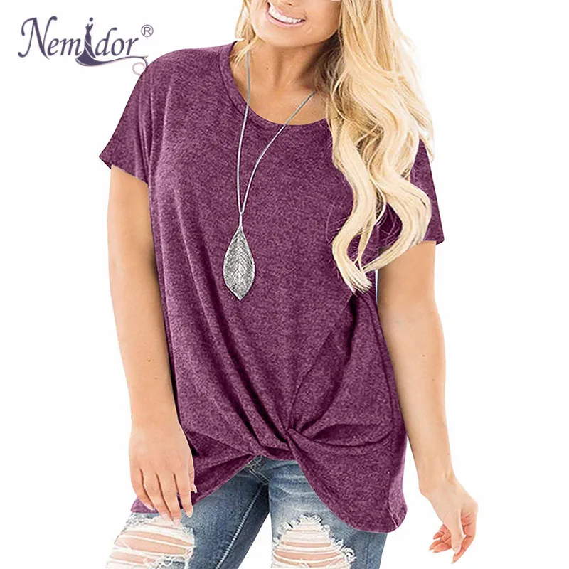 Nemidor, женские повседневные Мягкие футболки с коротким рукавом, свободные, подходят размера плюс, летние футболки