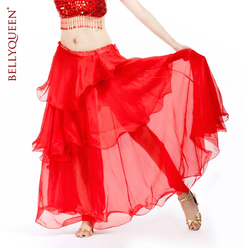 New Dancing Skirts Belly Dance Spiral Skirt 3 layers circle 9 colors Inin Belly Dancing from