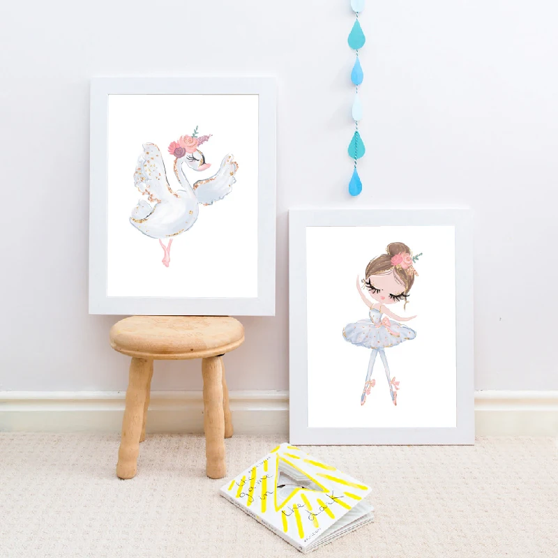 Ballerina Wall Art Prints Nursery Decor