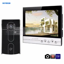 DIYSECUR 9inch Video Record/Photograph Video Door Phone Doorbell Home Security Intercom System RFID Camera IR Night Vision