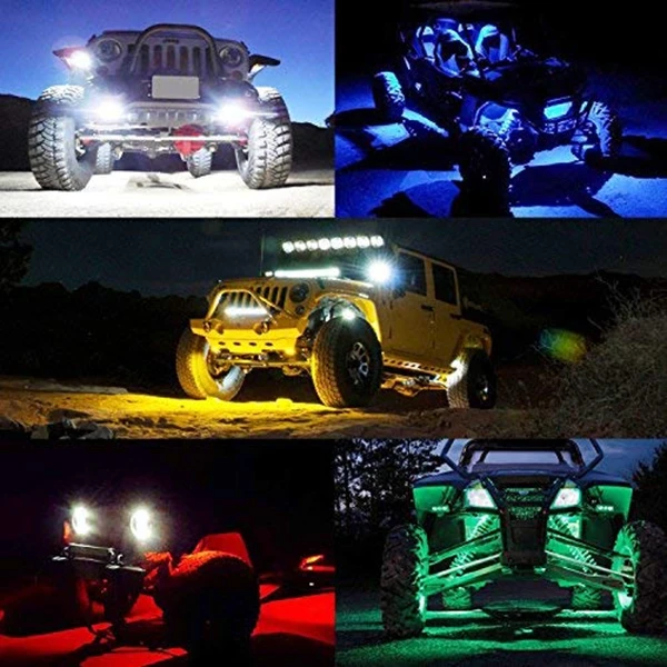 4 штатива светодиодные горные фонари комплект, водонепроницаемый Underglow Led Neon Trail Rig огни для автомобиля грузовик ATV UTV Baja Raptor внедорожный Лодка Trai