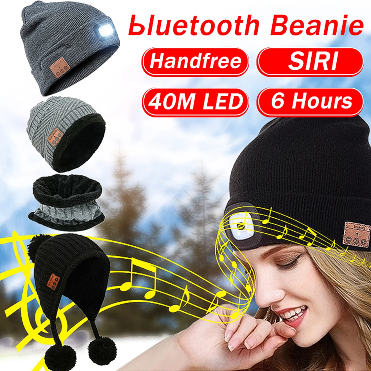 Skup Bezprzewodowe słuchawki bluetooth kapelusz z wymienny światła LED czapki do biegania BT 4.2 Stereo muzyka czapki z mikrofonem na smartfona zestaw głośnomówiący