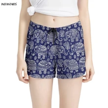 INSTANTARTS крутая Женская одежда для йоги с принтом животных слона ацтеков шорты дышащая Спортивная одежда для женщин Фитнес Спортивные шорты