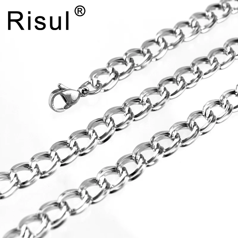 

Risul women Jewelry Twist squarewire ROLO cable Necklace Bohemia personalized Cable chain Stainless steel wholesale 10pcs