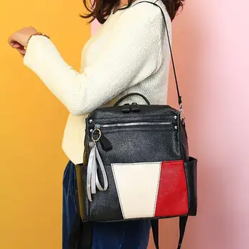 

Backpacks Female schoolbags new Color matching women's bag summer fashion wild travel multi-function backpack mochila 2019