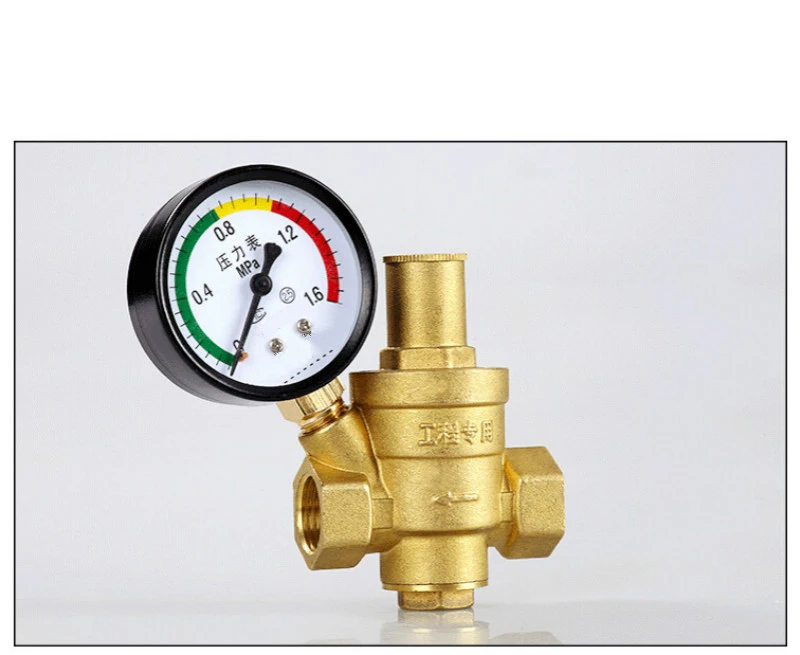 DN15 DN20 Регулируемый редукционный клапан для воды 1/2 3/4 дюйма латунный манометр регулятор клапаны с манометром