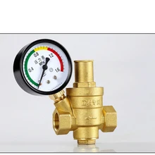 DN15 DN20 Регулируемый редукционный клапан для воды 1/2 3/4 дюйма латунный манометр регулятор клапаны с манометром