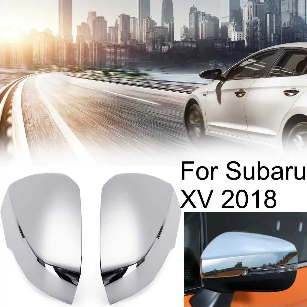 

1Pair Door Mirror Cover 2 Side Carbon Fiber Mirror Cover For Subaru XV 2018 Wing Mirror Cover Decor Auto Car Replacement Parts