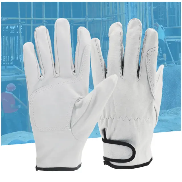 New Leather Work Safety Gloves Soft Pig Skin Better Grip For Garden Working Driving Riding  Hands Protection 6