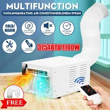 220 V/AC Настольный кондиционер 1100 Вт машина для изготовления холодного/тепла двойного назначения 24-х часовой таймер с пультом дистанционного управления светодиодный пульт управления+ 1X выхлопной шланг