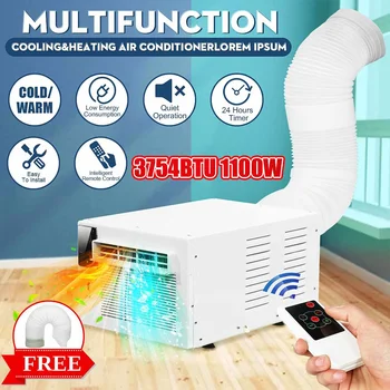 

220V/AC Desktop air conditioner 1100W Cold/Heat dual use 24-hour timer With remote control LED control panel+1X Exhaust Hose
